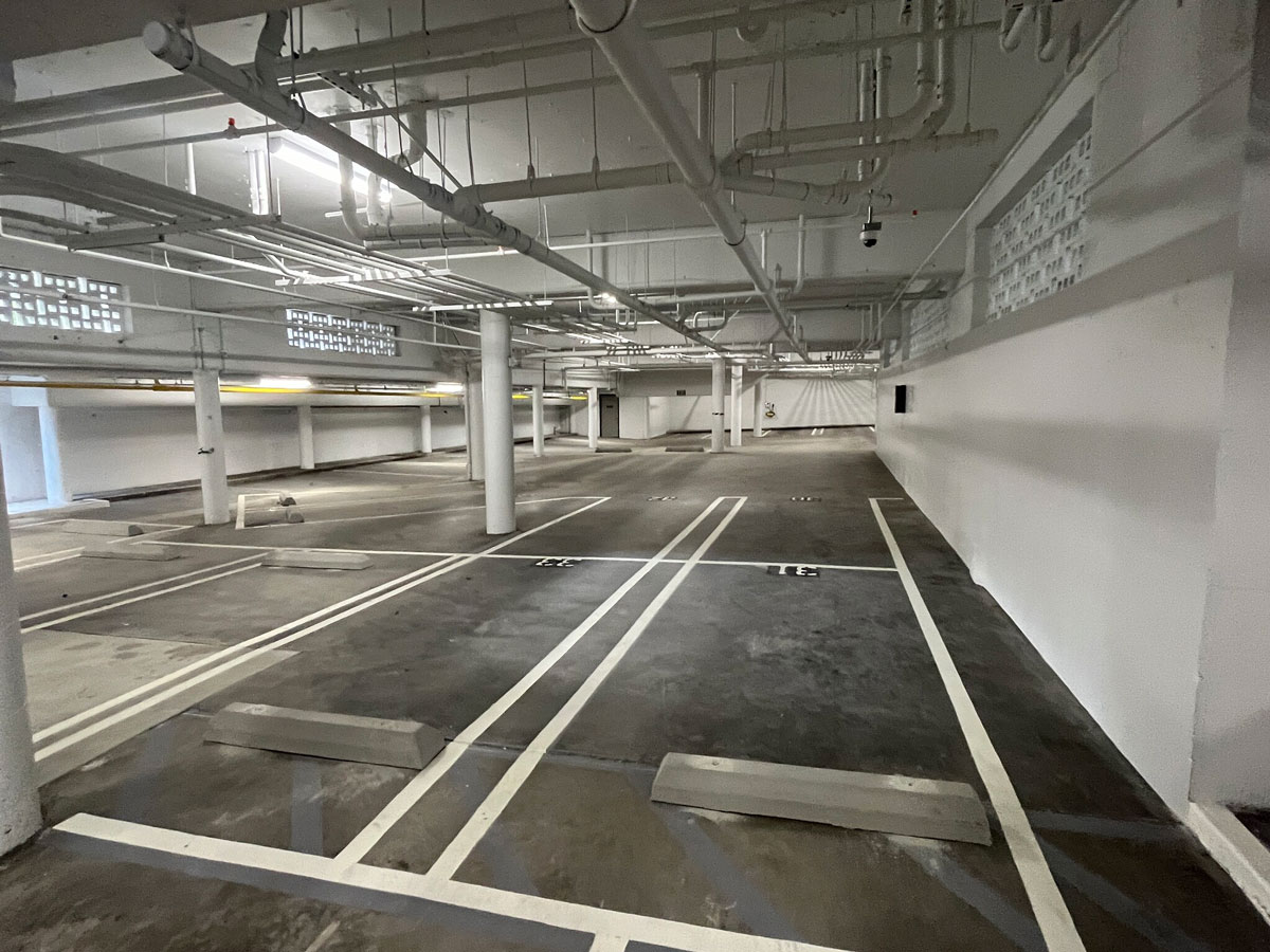 Picture of covered, private garage parking.